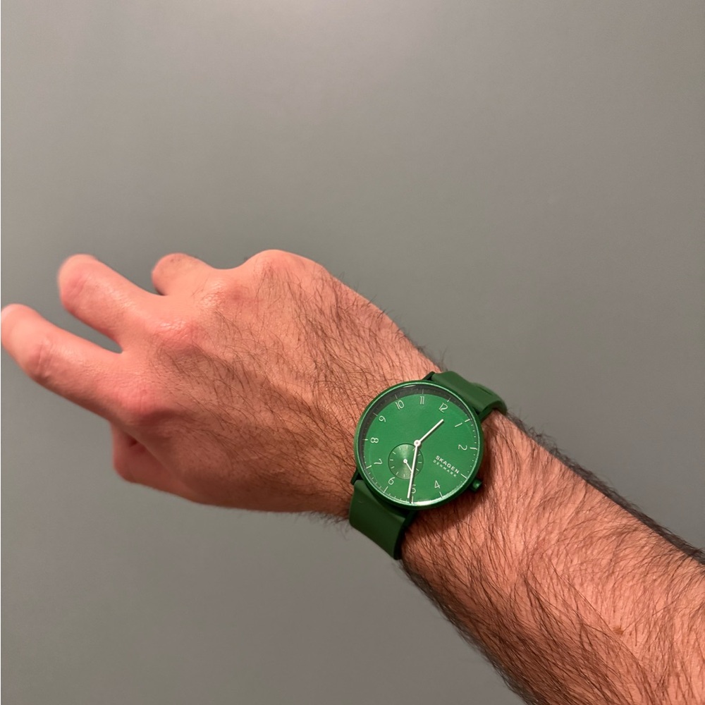 Skagen Aaren Kulor Analog Watch – Green Silicone Strap (SKW6509)